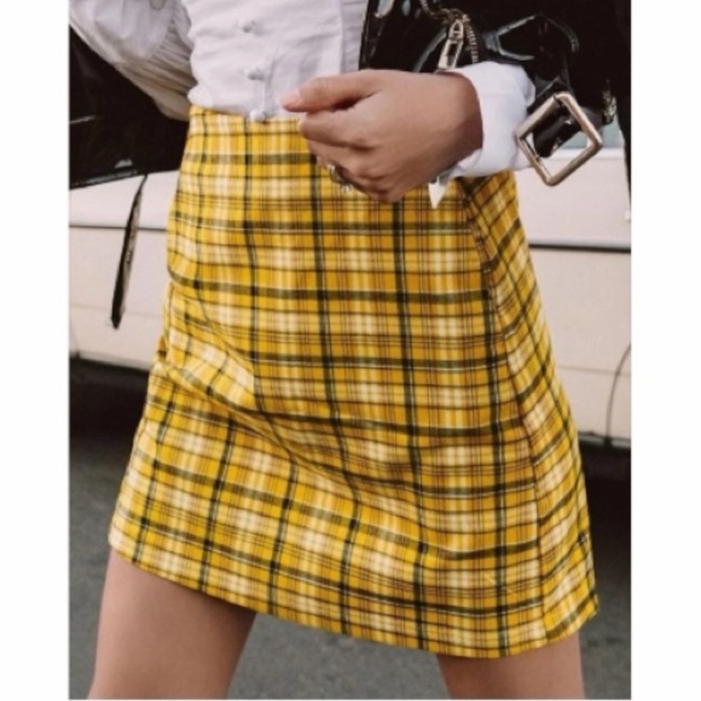 Urban Outfitters Plaid Checkered Pelmet Skirt with pockets size medium